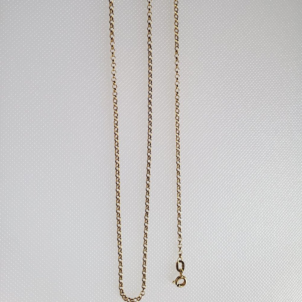 10K Yellow Gold 2.0MM Round Rolo Link Chain Necklace